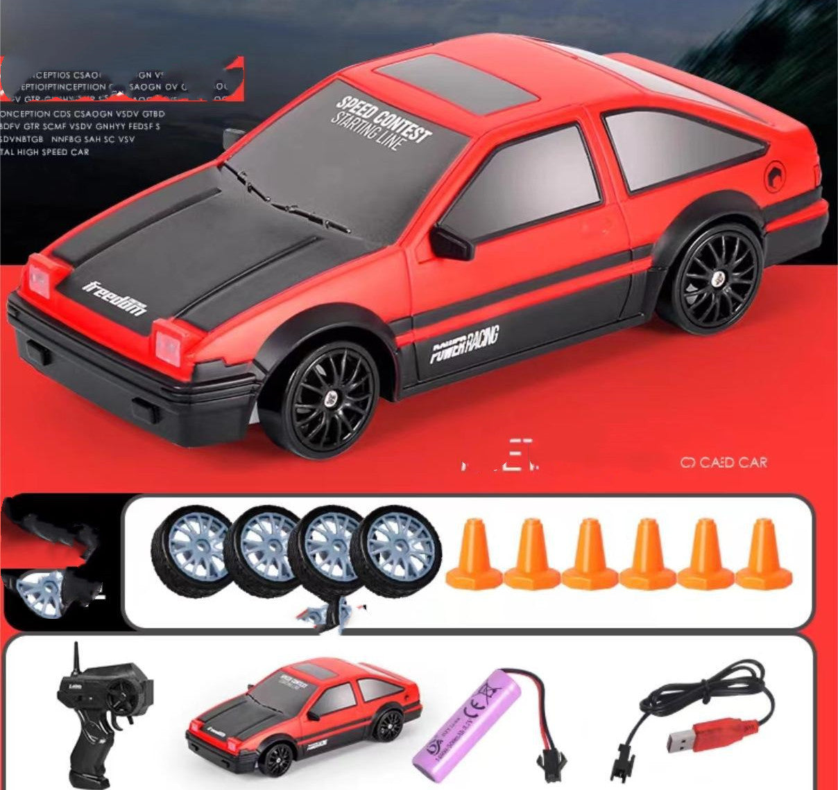 Fernsteuerbares Drift Car Spielzeug, GTR Modell AE86, RC Rennwagen für Kinder – Perfekte Weihnachtsgeschenke